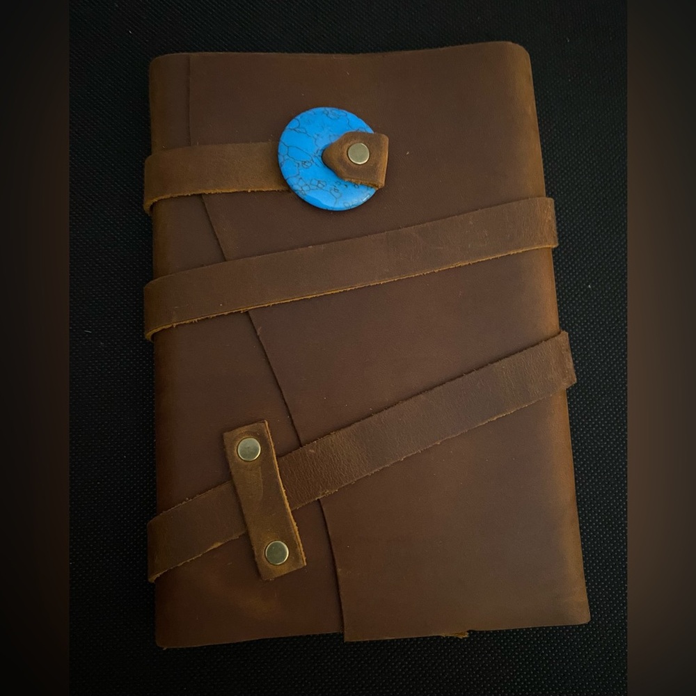 Portland Leather Goods Medium Dark Brown Wrap Leather Journal.